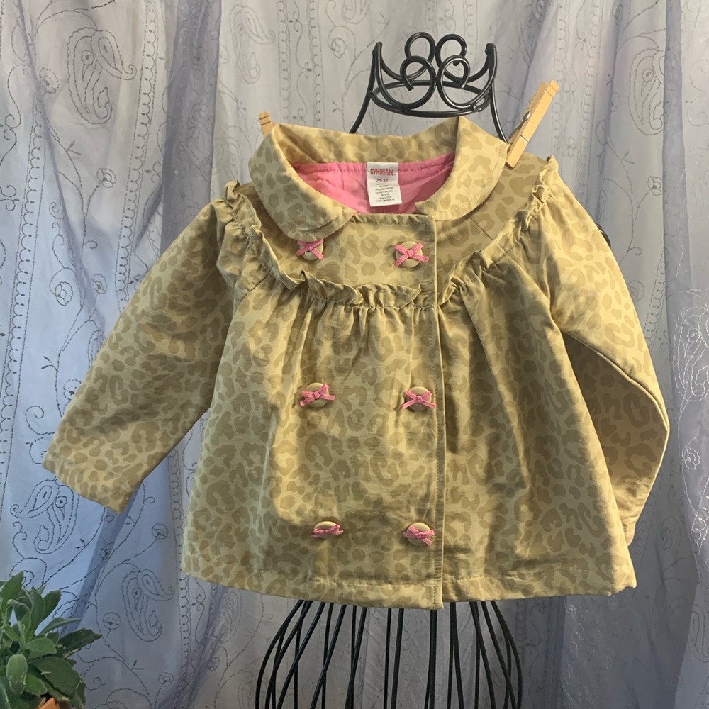 Gymboree Jacket Raincoat Windbreaker Leopard Animal Print Lined Swing